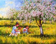 Bogusław Potera obraz olejny płótno W SADZIE