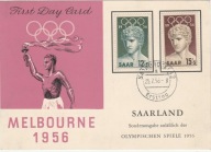 Olimpiada Rzym 1956 - FDC Protektorat Saary (karta)