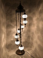 Zestaw 7 lamp podłogowych, mozaika, ręcznie robiona lampa turecka