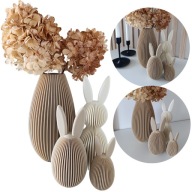 Wielkanocny zestaw dekoracyjny – zajączek 20 cm + jajka + wazon Wielkanoc