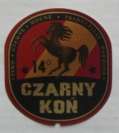 ETYKIETA PIWO CIEMNE MOCNE CZARNY KOŃ BROWAR KRAJAN NAKŁO