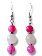 KRAG06 Kolczyki kamienie KWARC RÓŻOWY AGAT