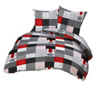 pościel bawełna lux 180x200 + 2x70x80 zamek B 264-2 Ala patchwork czerwony