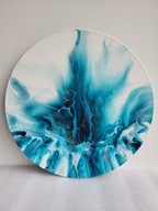 Wodospad przebudzenia, abstrakcja, akryl, złoto, aukcja charytatywna