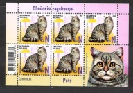 Białoruś 2025 ark.5zn+PRZYW. zwierzęta domowe, koty