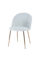 Krzesło złote stelaż białe boucle białyt baranek