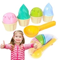 ZESTAW DLA DZIECI DO PIASKU FOREMKI DO LODÓW W KUBECZKACH 9 el.