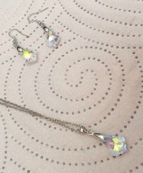 KOMPLET KOLCZYKI diamenty diamentami cyrkoniami serce sercem krople retro