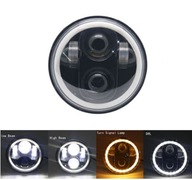 Wkład LED 5,75 cala do lamp Harley Honda Triumph Custom 45W Czarny + Ring