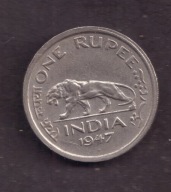 Indie Brytyjskie - 1 Rupia 1947 rok