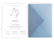 Zaproszenia na komunię KOMUNIJNE minimalistyczne niebieskie DLA CHŁOPCA