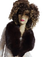 KOŁNIERZ szal futro LISA NATURALNEGO brązowego