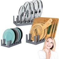 STOJAK NA POKRYWKI TALERZE ORGANIZER KUCHENNY DO SZAFKI SZUFLADY