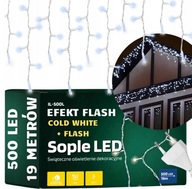DŁUGIE LAMPKI 500 LED SOPLE ŚWIATEŁKA ŚWIĄTECZNE ZEWNĘTRZNE Z EFEKTEM FLASH