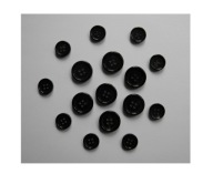 NATURALNY RÓG BAWOLI, CZARNY śr.20 i15mm.Marynarka, Żakiet, kpl. 16 szt