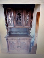 Piękny stary dębowy belgijski kredens