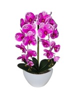 Sztuczny Storczyk w Doniczce Dwa Pędy Orchidea Dekoracja