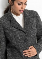 20323 PŁASZCZ DAMSKI GRAFITOWO - SZARY MELANŻ 42