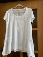 BLUZKA TUNIKA BIAŁA INDYGO 2XL HAFT FALBNA