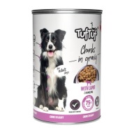 Mokra karma dla psa Tuf Tuf kawałki mięsne z jagnięciną 415g
