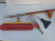 zestaw Wolf Garten kij trzonek multi star szczotka grabki skrobak