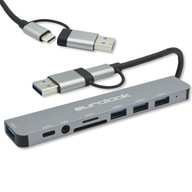 Hub USB Eurolook HUB ADAPTER ROZDZIELACZ UNIWERSALNY 8w1 USB-C SD 8 portów
