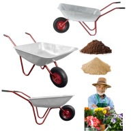 TACZKA OGRODOWA BUDOWLANA POJEMNA DO ZIEMII PIASKU ŻWIRU GRUZU 120L SOLIDNA