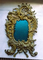 XIX WIECZNA RAMKA NA ZDJĘCIE LUB LUSTERKO Z AMORKIEM , STARY BRĄZ