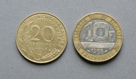 FRANCJA 20 CENTYMÓW 1996, 10 FRANKÓW 1988 ZESTAW 2 SZT.