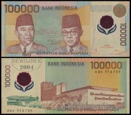 BNA - INDONEZJA 100000 Rupii 1999 AWE 516735 # P140 # POLIMER # VF