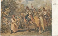 Mal Juliusz Kossak Na Zwiadach Ułani na koniach Dziewczyny Chata wyd Frist