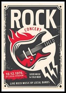 A2 PLAKAT MUZYCZNY MUZYKA ROCK CONCERT 1976 KONCERT GITARA BAS