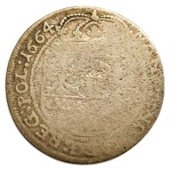 Tymf złotówka koronna moneta wybita w 1664 r. króla Jana II Kazimierza Wazy