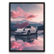 Plakat z ramą 30x40cm Porsche 911 Różane Niebo | Pomysł na Prezent