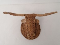 Dekoracyjne ręcznie plecione z traw juty słomy poroże - wieszak MAROKO BOHO