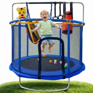 TRAMPOLINA DLA DZIECI OGRODOWA DUŻA 155CM 5FT 150KG BEZPIECZNA + AKCESORIA