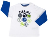 T-SHIRT DZIECIĘCY BIAŁA KOSZULKA BLUZKA DLA CHŁOPCA Długi rękaw 68 cm 6m+