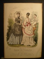 moda paryska, oryg. 1872 + akwarela