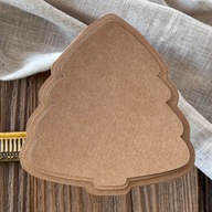 Zestaw baza kraft choinka + 3 wzorniki – handmade – kartka świąteczna