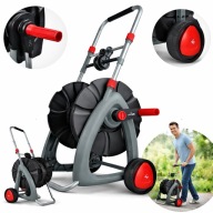 WÓZEK NA WĄŻ OGRODOWY ZWIJACZ BĘBEN NA 1/2 45M 3/4 25M REGULACJA STALOWY