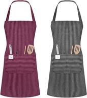 2x FARTUCH KUCHENNY KIESZEŃ REGULOWANY WODOODPORNY DLA KOBIET ZESTAW