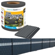 TAŚMA OGRODZENIOWA ANTRACYC OSŁONA NA PŁOT PANELOWY 19x35m + KLIPSY + UV