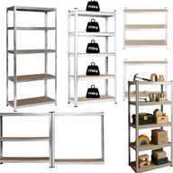REGAŁ MAGAZYNOWY METALOWY OCYNKOWANY 180×90×40 CM – 5 PÓŁEK UDŹWIG 875 KG