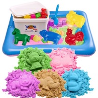 Piasek Kinetyczny 5kg ZESTAW Piaskownica Foremki Łopatka Wiaderko BibiMoon