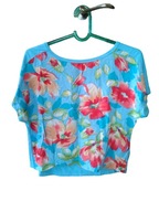 Bluzka w kwiaty niebieska