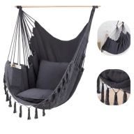Fotel Wiszący Hamak Huśtawka 130x100cm 200kg Krzesło Brazylijskie Balkonowy