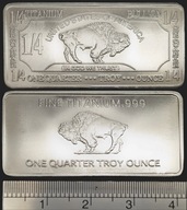 Tytanowa sztabka, 1/4 uncji tytanu, Amerykański Bizon, mennicza