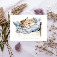 Kartka okolicznościowa Urodzinowa 14,8x21cm Kocie drzemki