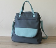 Torebka na ramię duża jańczuk handmade pracownia toreb skóra granatowa