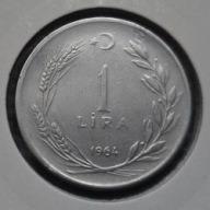 *TURCJA [0364]*1 Lira 1964 Lira turecka Mustafa Kemal Ataturk I Prezydent